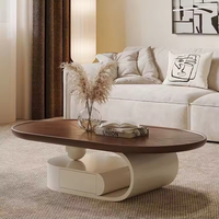 Table basse de luxe populaire de designer, forme ellipse, avec tiroirs, mobilier de salon moderne, table centrale pour la maison, table à thé
