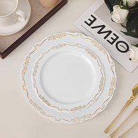 Assiettes en plastique PS de style vintage, vaisselle rétro en polystyrène robuste et durable, vaisselle réutilisable pour la maison, les restaurants et la restauration