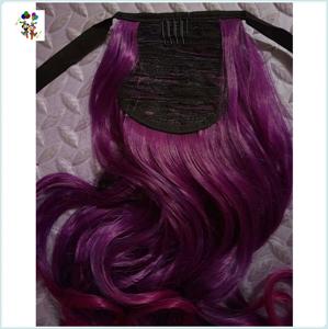 Extensions de cheveux naturels longs ondulés avec ruban enroulé pour femme, couleur rouge, HPC-0184 - Product Image 6