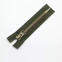 8 #   Fermeture éclair en laiton de 12 à 25 cm pour la réparation de vestes et de manteaux, fermeture éclair métallique à extrémités fermées, remplaçable, accessoires de couture DIY pour vêtements