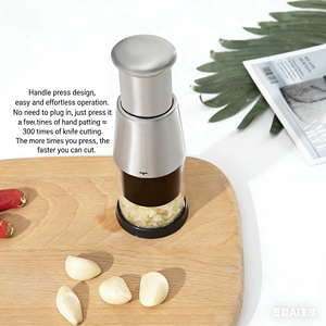 Couteau à ail en acier inoxydable 304, gadget de cuisine manuel pratique pour presser l'ail, les oignons, les fruits et les légumes - Product Image 4