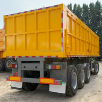 Remorque benne à 4 essieux avec timon, capacité 40-60 tonnes, avec plateau rotatif pour le transport minier et de sable, prix usine