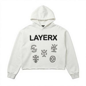 Sudadera con Capucha Personalizada para Hombre, 500 g/m², Felpa de Algodón, Bordado con Pedrería, Gráfico, Dobladillo sin Rematar, Estilo Holgado, Ecológica - Product Image 1