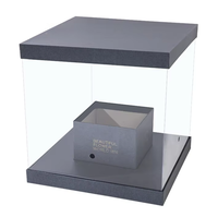 Boîte cadeau transparente carrée pour bouquet de fleurs, style coréen, boîte pour bouquet à la main