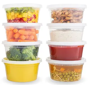 12盎司透明汤碗熟食容器可生物降解杯塑料食品容器带走食品容器