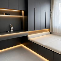 Lit de rangement en bois pleine grandeur personnalisable avec design Tatami et bureau intégré pour mobilier de chambre d'appartement