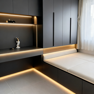 Cama de Madera Personalizable de Tamaño Completo con Diseño de Tatami y Escritorio <span class=keywords><strong>para</strong></span> Dormitorio de Apartamento - Product Image 1