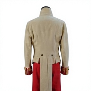 Manteau d'hiver vintage pour homme en laine polaire longue, col montant, simple boutonnage, tricoté, avec logo personnalisé - Product Image 4