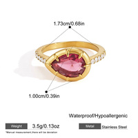 Bague de fiançailles chic pour filles, plaquée or, tendance, alliance en acier inoxydable