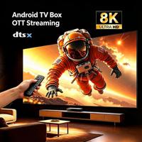 Boîtier Smart TV Octa Core Android 14 pour Streaming Internet OTT Lecture Fluide 8K 1G 3G 6G 12G
