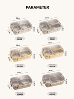 Boîte à bento en acier inoxydable Aohea, 2 compartiments, récipient pour le déjeuner, contrôle des portions, design personnalisé, vente en gros avec couvercle, utilisation en restaurant