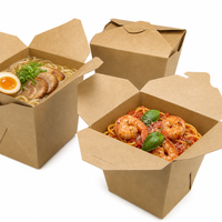 Boîtes à emporter personnalisées en papier kraft brun jetables pour frites, nuggets de poulet, biscuits, en-cas, emballages