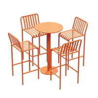 Table haute pour jardin extérieur en fer forgé de style industriel chaise pour bar café thé boutique meubles créatifs de magasin de thé au lait