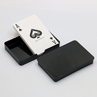 Jeu de cartes à jouer avec boîte en métal/plastique, finition brillante, portable, cartes de poker doubles pour usage ludique