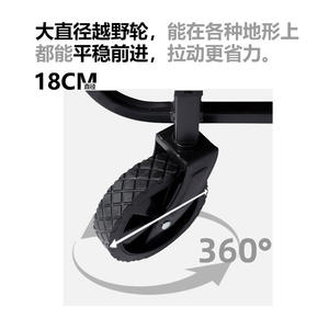 Freeair Camping <b>Cart</b> Foldable Four Wheel 400 Jin Capacity Outdoor Portable <b>Trolley</b> Brown Metal Construction - Product Image 3