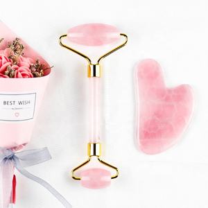 Hautpflege Rosa Jade Roller 100% Rose Quarz Roller Gesichts Jade Roller Gua Sha Set - Product Image 3