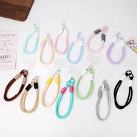 Étui de téléphone en nylon avec dragonne détachable, clip pour téléphone, porte-carte d'identité, léger, écologique, coloré, court pour iPhone