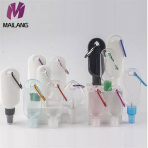 Potable Clear 50ml Empty PET Plastic Hand Sanitizer Bottle With Silicone <strong>Pocketbac</strong> Holder for Travel With Keychain - Product Image 3