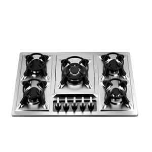 Vente chaude Cuisinière de cuisine en acier inoxydable à 5 brûleurs Conception de cuisinière à <span class=keywords><strong>gaz</strong></span> intégrée Cuisinière à <span class=keywords><strong>gaz</strong></span> NG/<span class=keywords><strong>GPL</strong></span> <span class=keywords><strong>pour</strong></span> l'extérieur et l'hôtel - Product Image 1