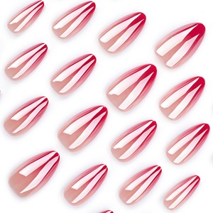 Dropshipping DIY72 24 pièces <span class=keywords><strong>Faux</strong></span> <span class=keywords><strong>ongles</strong></span> courts en amande de style français minimaliste à fleurs en pétales Bourgogne, <span class=keywords><strong>ongles</strong></span> artificiels personnalisables - Product Image 3