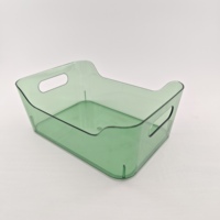 Boîte de rangement pour réfrigérateur en plastique transparent rectangulaire avec poignée, PET sans BPA, moderne, facile à retirer, boîte de rangement pour la cuisine, OEM