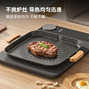 Grill électrique portable pour la maison, style coréen, double poignée, cuisson en extérieur, 30 cm, revêtement PTFE, facile à nettoyer - Product Image 6