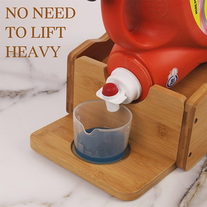 Nuovo arrivo porta detersivo per bucato in bambù con vassoio ad angolo portabicchieri porta <span class=keywords><strong>detersivi</strong></span> con cinturino per lavanderia <span class=keywords><strong>Organizer</strong></span> - Product Image 4