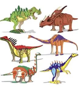 Laser Cut Self Assembly 3D Wooden Puzzle Dinosaur Model Kits DIY Wooden Puzzle Toy Wooden Puzzle for kids toy gifts