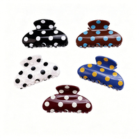Barrettes à cheveux tendance à pois, pinces à cheveux requin en acrylique