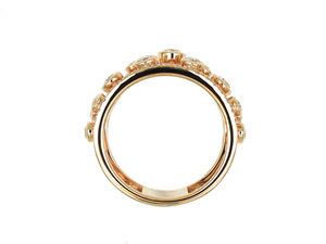 Anillos de Diseño Hueco de Estilo Vintage con Múltiples Capas, Anillos Redondos Brillantes con Circonita, Chapados en Dos Tonos, para Mujer, Joyería de Moda para Fiestas - Product Image 2