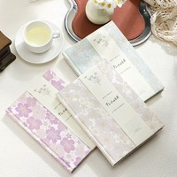 Agenda A5 doublé en tissu avec motif floral en fil doré, carnet à couverture rigide simple, journal d'écriture pour étudiants et cadeau pour femmes