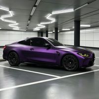 Film Vinyle Adhésif Mat PVC/PET Violet pour Recouvrement Automobile Peinture d'Origine, Sans Bulles, Décoration Intérieure et Extérieure, Pour Changement de Couleur de Voiture DIY