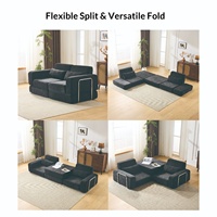Modernes Hochdichtes Schaumstoff-Vakuum-Komprimiertes 3-Sitzer L-förmiges Schlafsofa Multifunktionales Apartment-Wohnzimmer Flanell Abnehmbar