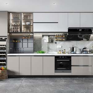 Armoires de cuisine modernes en laque SANTOPOVA à vendre, ensemble complet préfabriqué en fibre moderne 2022, importation d'armoires de cuisine - Product Image 3