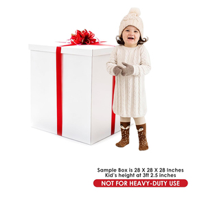 8295 coffrets cadeaux blancs extra larges de style élégant avec des rubans rouges pour un grand <span class=keywords><strong>cadeau</strong></span> coffrets cadeaux surprise d'<span class=keywords><strong>anniversaire</strong></span> durables grands - Product Image 2