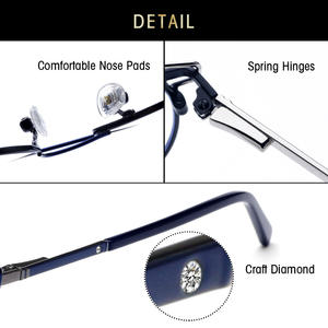 Nouvelles lunettes de lecture anti-lumière bleue en métal pour femmes, monture complète argentée 5125 - Product Image 5