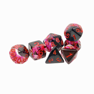 Juego de Dados de D&D con Núcleo Líquido, <span class=keywords><strong>Serie</strong></span> Flower, 5/7 Piezas, con Bolsa Gratis para Juegos de Rol - Product Image 4