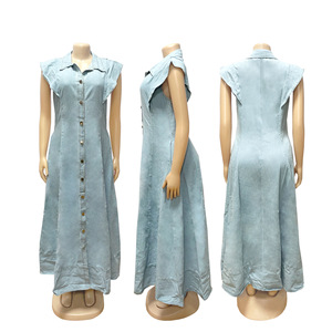 Vestidos Maxi Largos Holgados Personalizados para <span class=keywords><strong>Mujer</strong></span>, Ropa de Verano, Vestidos Casuales Sexys de Color Sólido, Vestidos Elegantes para <span class=keywords><strong>Mujer</strong></span> - Product Image 3