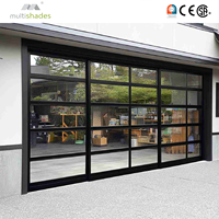 Porte de garage moderne pliable en verre miroir noir multi-tons avec système de verrouillage électrique haute sécurité pour usage extérieur de villa