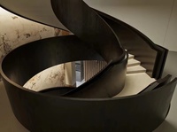 VIKO Escalier courbé de luxe de haute qualité avec bande de roulement en marbre