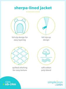 <span class=keywords><strong>Veste</strong></span> pull à capuche pour bébé garçon avec fermeture éclair et doublure en sherpa - Product Image 4