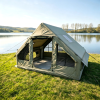 Tente gonflable quatre saisons 600D Oxford écologique, super grande capacité, pour camping familial, résistante au vent et à l'eau, portable