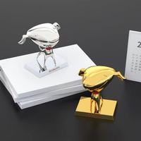Figurines de chien personnalisées en gros, trophées animaux en métal, chien porte-bonheur, moulage 3D plaqué or