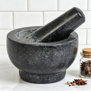 <span class=keywords><strong>Mortier</strong></span> et pilon en marbre lourd pour moudre les épices, les herbes, les pilules, etc. – Apparence naturelle et robuste - Product Image 6