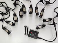 Guirlande lumineuse solaire magnétique pour camping, lampe féerique IP65, éclairage d'ambiance extérieur pour la pêche, le camping-car, la cour, la décoration de festival