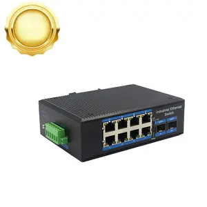 POE Unmanaged Industrial Switch 8 Port 10/100/ 1000Base-TX and 2 Port 1000BaseFX SFP/SC/SFP Port Gigabit Ethernet Network Switch