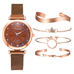5 Piece New Fashion Ladies Women Wrist <strong>Watch</strong> Jewelry <strong>Sets</strong> Luxury <strong>Rose</strong> <strong>Gold</strong> Plated Multi-style Open Bracelet Quartz <strong>Watches</strong> <strong>Set</strong> - Product Image 2