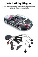 Sistema de Aparcamiento Smartour con 4 Sensores CCD LDE, Radar de Marcha Atrás con Pantalla LCD, Rango de Detección de 30-250 cm, Impermeable IP67, Sensor de Punto Ciego y G-Sensor