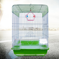 Vente en gros 35*28*49CM Cage à oiseaux pour perroquet étanche à la pluie avec double bâton de colle double auge