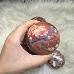 गर्म बिक्री प्राकृतिक क्रिस्टल दवा जेओड क्षेत्र प्राचीन गुलाबी एगेट बॉल - Product Image 6